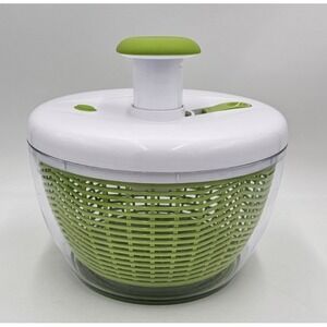 Farberware Pro Pump Salad Spinner Green Large Plastic Bowl Colander Locking Lid